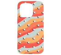 Retro Star Pattern Wavy Stripe 70s Aesthetic Design Case for iPhone 15 Pro