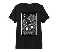 Retro Staring Capybaras Moonlight Nature Graphic Art Premium T-Shirt