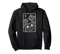Retro Staring Capybaras Moonlight Nature Graphic Art Pullover Hoodie