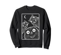 Retro Staring Capybaras Moonlight Nature Graphic Art Sweatshirt