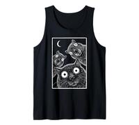 Retro Staring Capybaras Moonlight Nature Graphic Art Tank Top