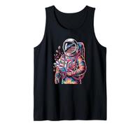 Retro Starry Astronaut discovering Cosmic Science Fiction Tank Top