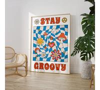 Retro Stay Groovy Poster Wall Prints Art A5 A4 A3 A2 A1 Maxi Home Decor Unframed Nostalgic Trendy Artwork - 9125 (A6-105 x 148 mm)