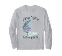 Retro Stay Wild Moon Child Floral moon Hippie Boho Long Sleeve T-Shirt