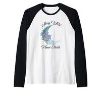 Retro Stay Wild Moon Child Floral moon Hippie Boho Raglan Baseball Tee