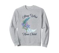 Retro Stay Wild Moon Child Floral moon Hippie Boho Sweatshirt
