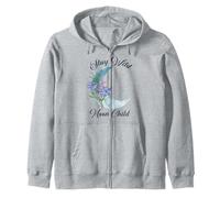 Retro Stay Wild Moon Child Floral moon Hippie Boho Zip Hoodie