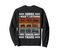 Retro Steam Engine Locomotive Train Lover Railroad Conductor Sweatshirt