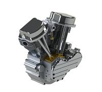 Retro Steam Engine Model Kits, 15.7cc V-Twin Four-Stroke Air-Cooled Gasoline Engine with Electric Start Kit for Physical Science Experiment Display