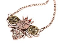Retro Steampunk Gear Bee Pendant Chain Necklace Vintage Jewelry Antique Copper Practical design