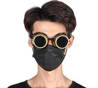 Retro Steampunk Vintage Goggles Adjustable Nose Pad Premium Material for Party Prop, Red Bronze 5.9x2.4inch for Costume Parties (#2)