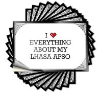 Retro, Sticker Cover I Love Everything About My Lhasa Apso | Texas Front Entrance Decor(8X12CM)