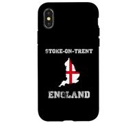 Retro Stoke-on-Trent England Distressed England Flag Case for iPhone X/XS