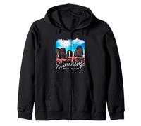 Retro Stonehenge England Souvenir/Stonehenge Zip Hoodie