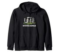 Retro Stonehenge England Souvenir/Stonehenge Zip Hoodie