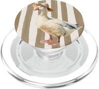 Retro Stripe Duck Brown Cute Hat Bird Animal Goose PopSockets PopGrip for MagSafe