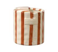 Retro Striped Ceramic Coffee Mug, Retro Striped Hand-Painted Mark, Hand-Held Cup Ceramic to Go Coffee Cup Heat-Resistant Non-Slip Cup for Home Kitchen Dining (Brown)