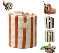 Retro Striped Coffee Mug, Retro Striped Hand-Painted Ceramic Mark Cup for Milk Tea Juice, Vintage Hand-Painted Stripes Coffee Cup, Holiday Xmas Gift Drinkware