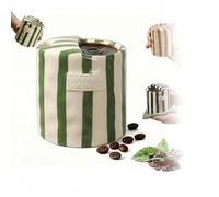 Retro Striped Hand-Painted Ceramic Coffee Mug, 12oz Vintage Porcelain Cup with Non-Slip Base & Comfortable Handle, Heat-Resistant Handmade Art Mug for Coffee Lovers, Ideal Christmas Holiday Gif green