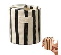 Retro Striped Hand-Painted Ceramic Mark Hand-Held Cup, Heat-Resistant Non-Slip Retro Striped Hand Painted Ceramic Mug,Coffee Cup for Kitchen Valentine's Day Christmas (Black)