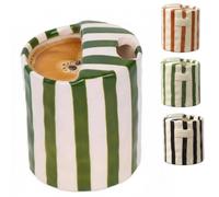 Retro Striped Hand-Painted Ceramic Mark Hand-Held Cup,Vintage Coffee Cup, Unique Art Hand-Painted Stripe d Coffee Mug,Heat-Resistant Non-Slip Mug for Coffe-e Lovers Christmas Holiday Winter Gifts