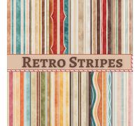 Retro Stripes Scrapbook Paper Craft Pad: 12 Rustic Stripe Designs, 36 Double-Sided Sheets Printed on 8.5"x8.5" Size Paper. Great for Gift Wrapping, ... Mixed Media, Junk Journal, DIY Project Etc