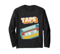 Retro Style 90s Music Tape Cassette with Graffiti Wall Art Long Sleeve T-Shirt