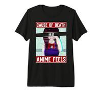 Retro Style Anime Girl Crying Japanese Glitch Aesthetic Premium T-Shirt