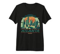 Retro Style Atlanta Georgia City Skyline Premium T-Shirt