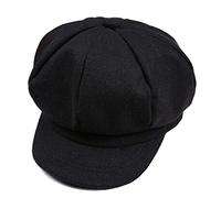 Retro Style Baker Boy Flat Cap Visor Beret Newsboy Cap Kids Winter Hats Black