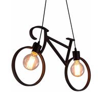 Retro Style Black Ceiling Pendant Light Fitting Beautiful Bicycle Shaped Light Shade with Wheel Designer Lamp Fixture for Home Décor & Improvement Essential