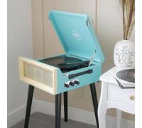 Retro Style Blue Record Player on Legs