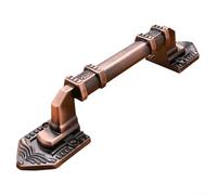 Retro Style Bronze Door Handle for Cabinet, Cupboard, Dresser and Barn Door - Made of for Durable Aluminum Alloy, Rust-Resistant, for Easy Installation(RED Bronze-L)