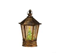 Retro Style Christmas Decoration Mailbox with Small Wind Lamp LED Night Light for Indoor and Outdoor Holiday Ambiance (The Christmas Tree)