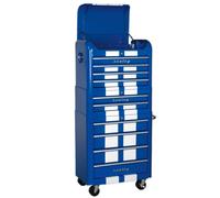 Retro Style Combination 10 Drawer - Blue/White Stripes Sealey