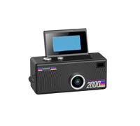 Retro-style digital camera with 21 color modes, black | Preview screen function with 1080P photo video and portable loop body