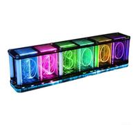 Retro Style DIY Glow Tube Clock Kit Featuring RGB LED Color Customization and Real Time Music For Spectrum Analysis