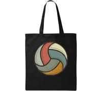 Retro Style Faded Volleyball Natural Ecological Cotton Tote Bag Black