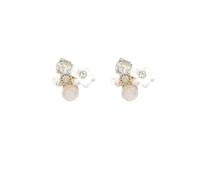 Retro style floral earrings with a high-end, elegant, and super-fairy Korean version of a small group of irregular arrings with a crystal personality.