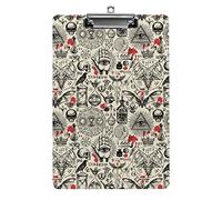 Retro Style Freemasonry and Occultism A4 Size Clipboard Funny Aesthetic Working Studying Letter Standard Clip Board 12.5×8.5 in Hardboard for School Classroom Kids Writing Drawing