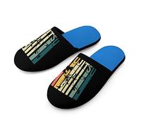 Retro Style Jiu Jitsu Men's Cotton Slippers Memory Foam Anti Slip House Shoes Washable