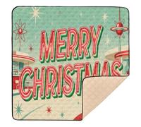 Retro - Style "Merry Christmas" Design Large Stylish Baby Gym & Activity Mat for Floor One-Piecing Tummy Time Mat for Baby Toddler Infant, 50'' x 50''