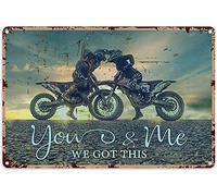 Retro Style Metal Sign Drinking Wine Couple, You and Me We Got This Metal Funny Tin Sign Bar Coffee Home Kitchen Room Art Wall Plaque Decor Gift Outdoor Indoor Retro Vintage Mural 8x12 Inch