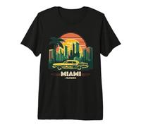 Retro Style Miami Florida City Skyline Premium T-Shirt