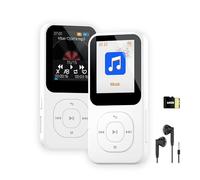 Retro-Style MP3 Player with Bluetooth 5.3, 64 GB Mini Music Player for Sports with Built-in Speaker, Voice Recorder, Works Offline, 30H Longer Battery Life, Quick Transmission, Timer Off (White)