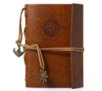 Retro Style Notebook, Middle Ages Style Sailor Design, Poly Urethane Notebook for Protecting Animals. 88 Pages, Perfect Birthday Gift for Family or Friends (Brown)
