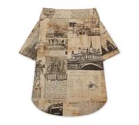 Retro Style of London Dog Shirt Soft Breathable Dog T-ShirtSummer Buttons Clothes Breathable Pet Apparel Daily Wear 3XL