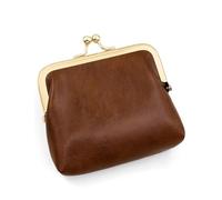 Retro Style PU Leather Snap Button Change Bag Simple Iron Clip Coin Purse Light Practical Wear Easy to Clean Daily Small Item Storage