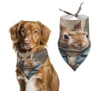 Retro Style Rabbit Pet Scarf Adjustable Pet Accessories Triangular Scarf Washable Floral Print Puppy Bib Bandana Stylish Comfortable Cat Scarves for Holiday Scarfs