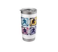 Retro Style Rugby Player Collage Boys Kids Men Coach Youth Stainless Steel Insulated Tumbler